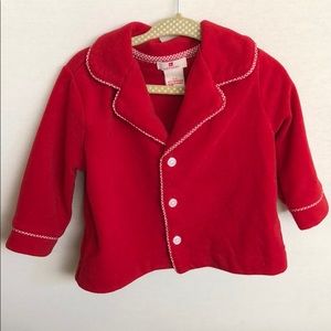 Red Envelope Pajama Top with Gingham Accent